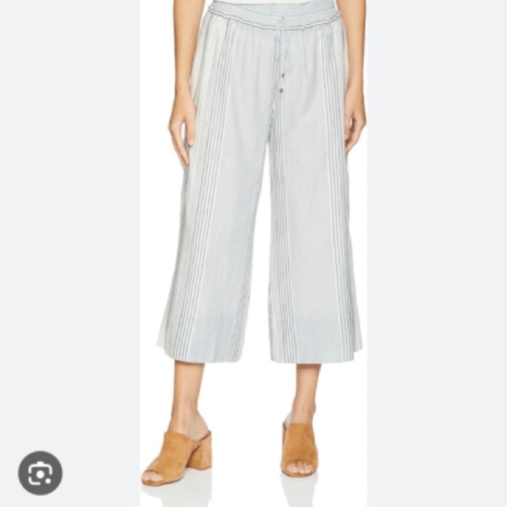 Splendid Light Gray Striped Wide-Leg Pants